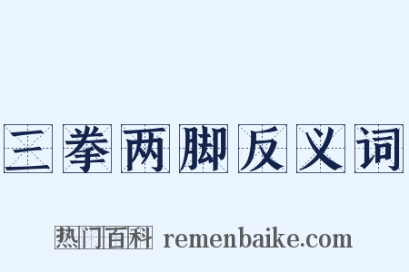 三拳两脚反义词是什么意思的图片